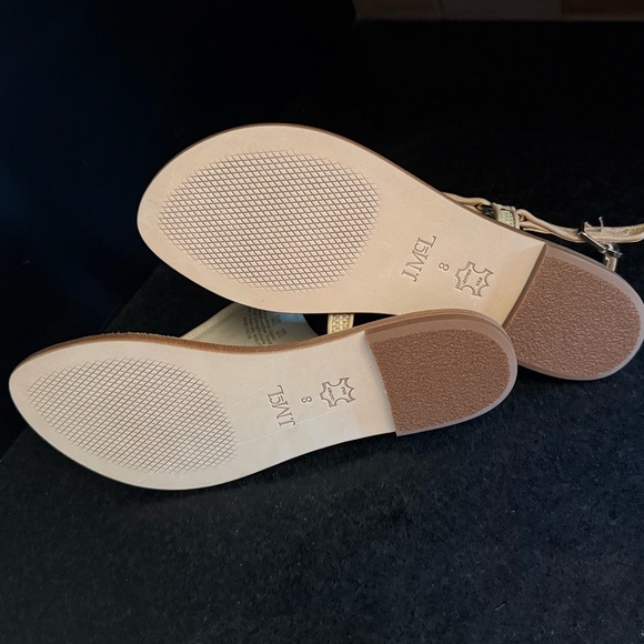 J. McLaughlin Nolita Tan T-Strap Sandals with Woven Design - Picture 8 of 8